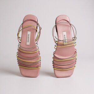 SLEEPER Macaroni Strappy Sandals, Pink & Pastel,  37/US7
